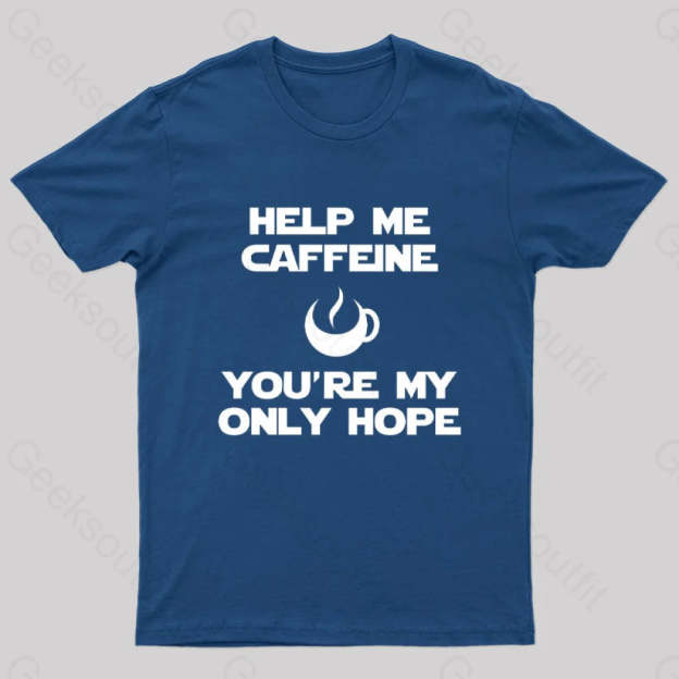 Help Me Caffeine Geek T-Shirt Navy / S