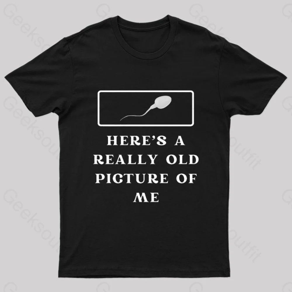 Here Is A Really Old Picture Of Me Nerd T-Shirt Black / S