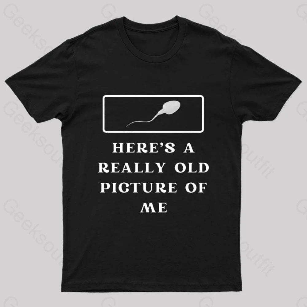 Here Is A Really Old Picture Of Me Nerd T-Shirt Black / S