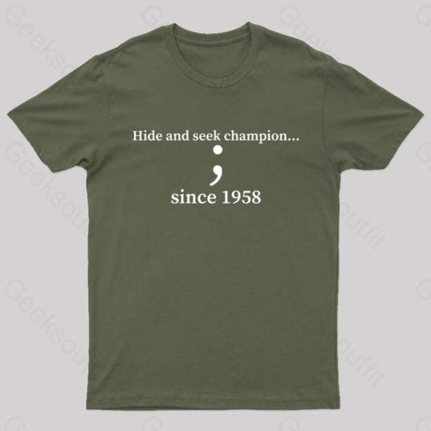 Hide And Seek Champion Geek T-Shirt Army Green / S