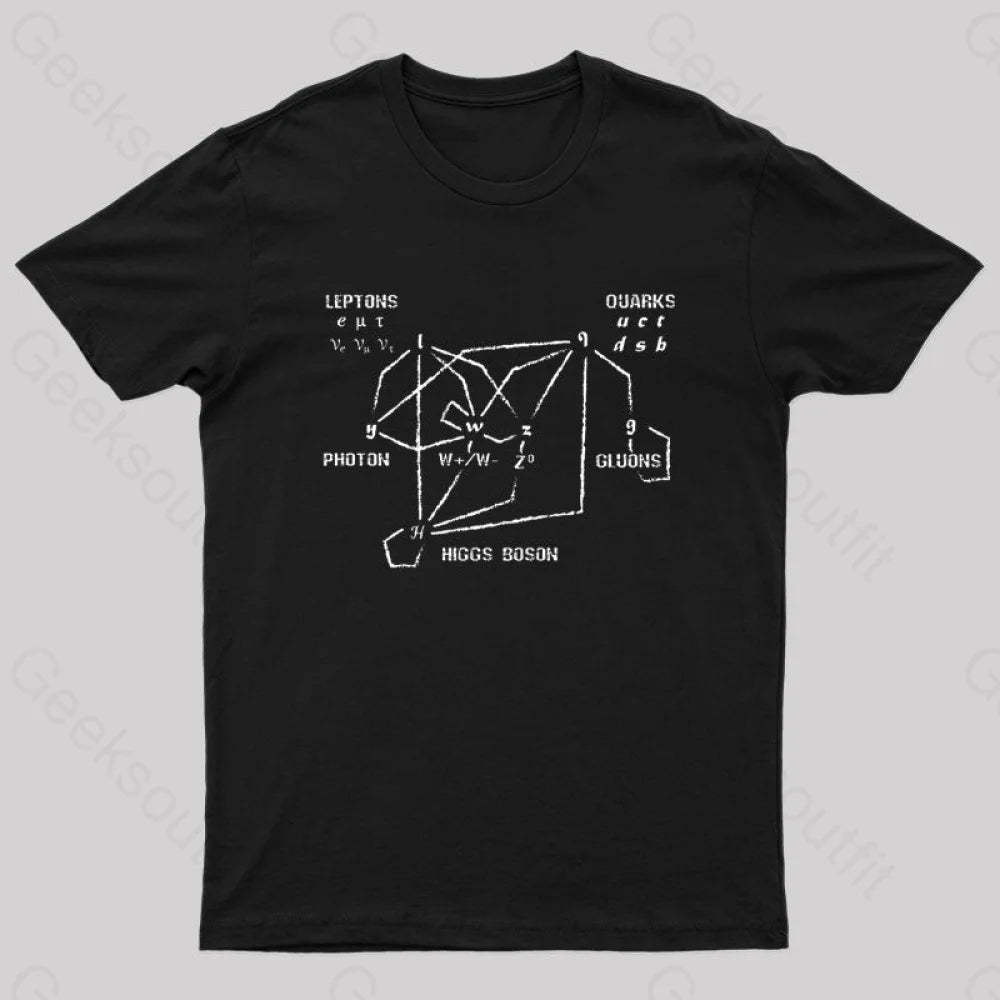 Higgs Boson Quarks Nerd T-Shirt Black / S