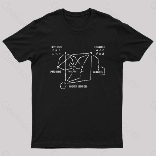 Higgs Boson Quarks Nerd T-Shirt Black / S