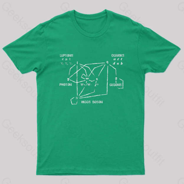 Higgs Boson Quarks Nerd T-Shirt Green / S