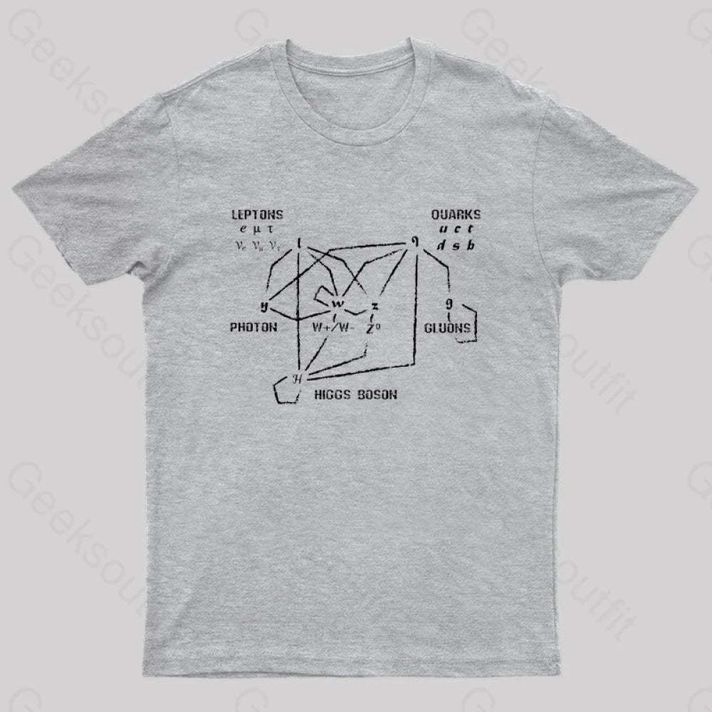 Higgs Boson Quarks Nerd T-Shirt Grey / S