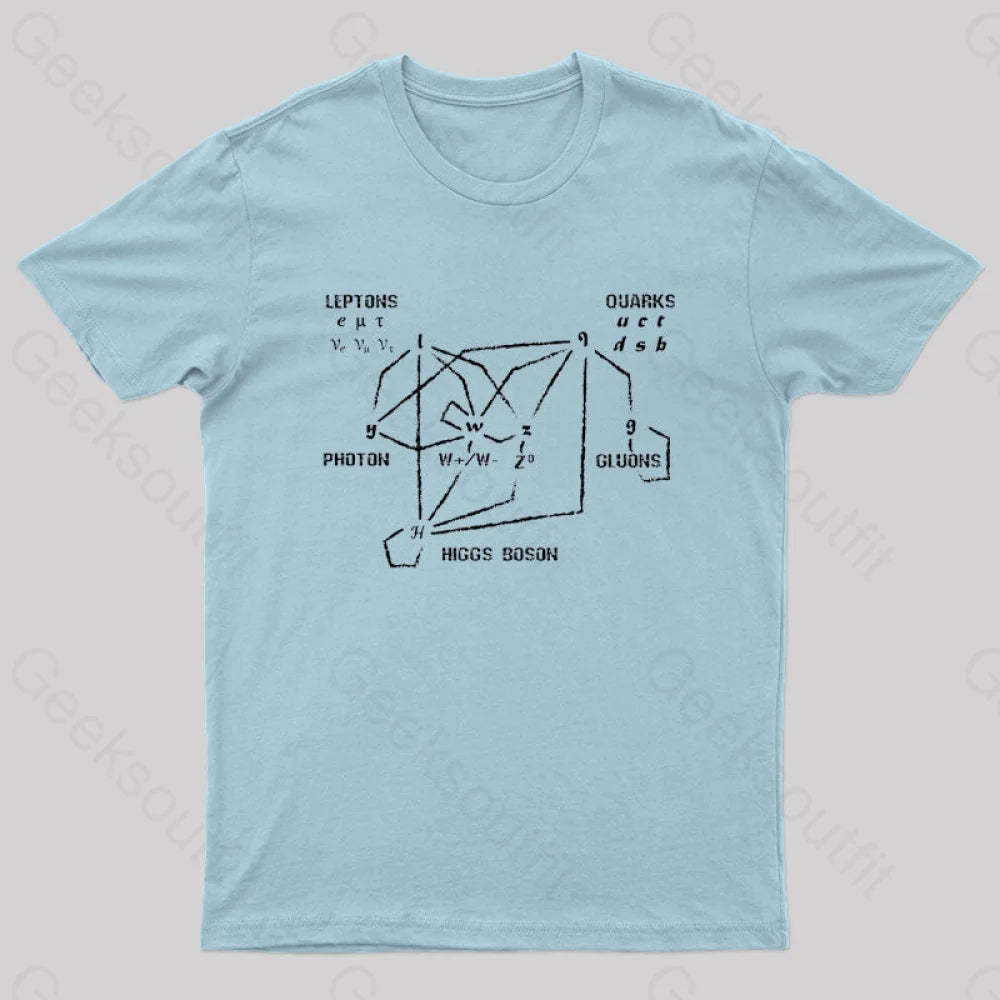 Higgs Boson Quarks Nerd T-Shirt Light Blue / S