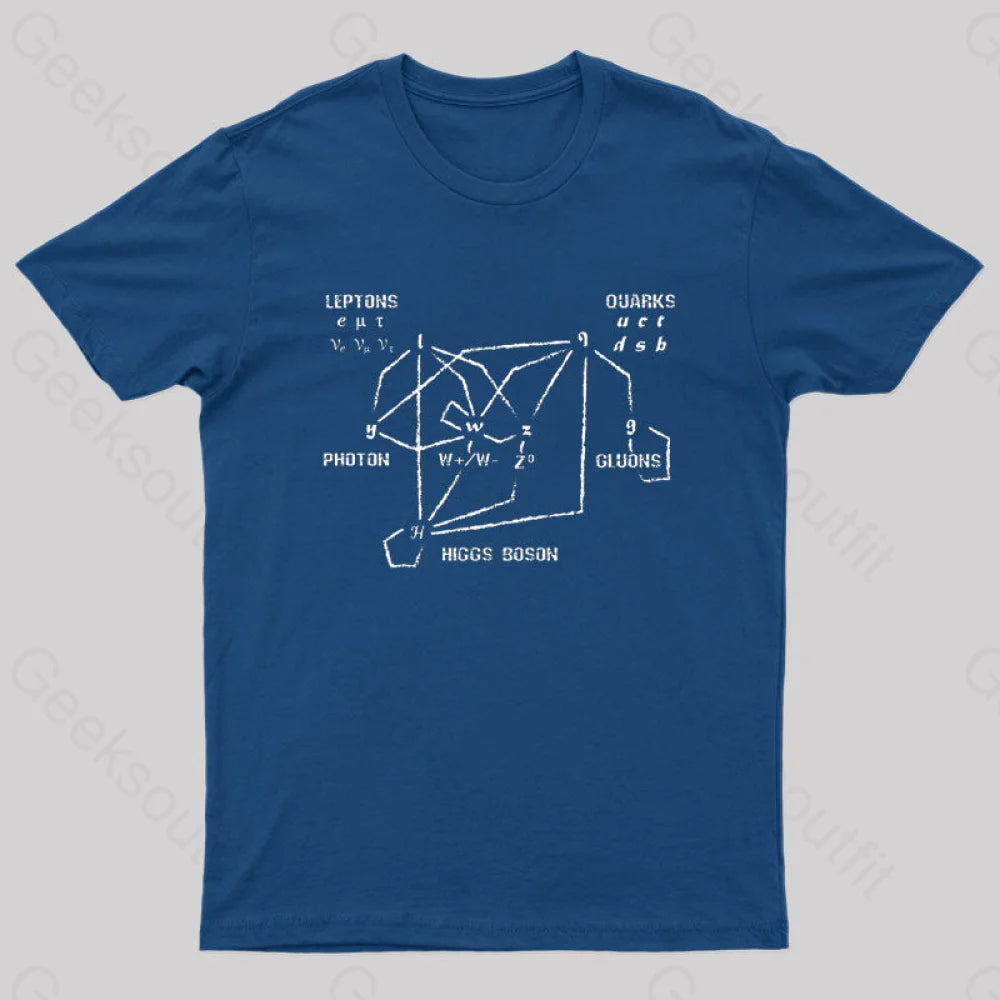 Higgs Boson Quarks Nerd T-Shirt Navy / S