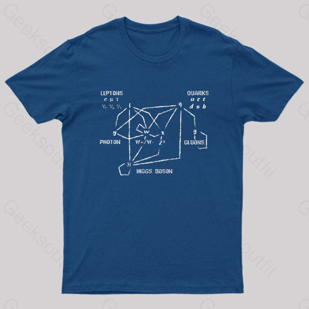 Higgs Boson Quarks Nerd T-Shirt Navy / S