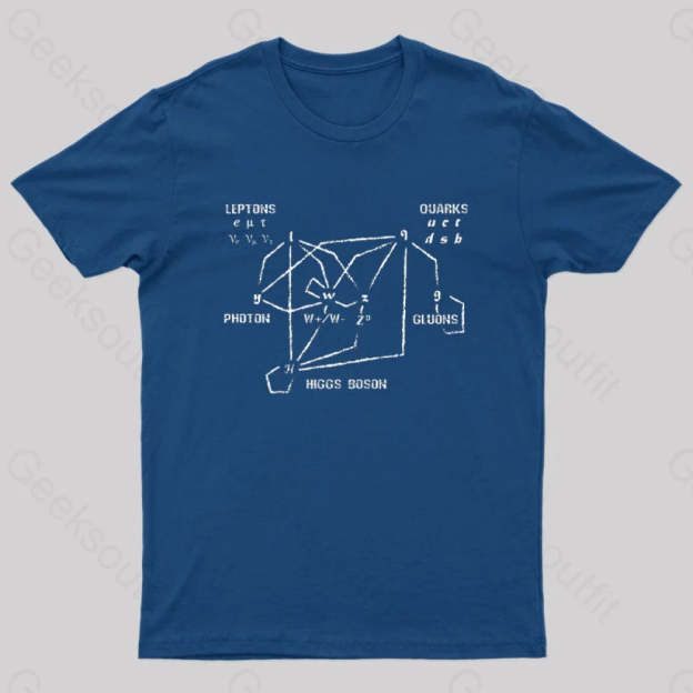 Higgs Boson Quarks Nerd T-Shirt Navy / S