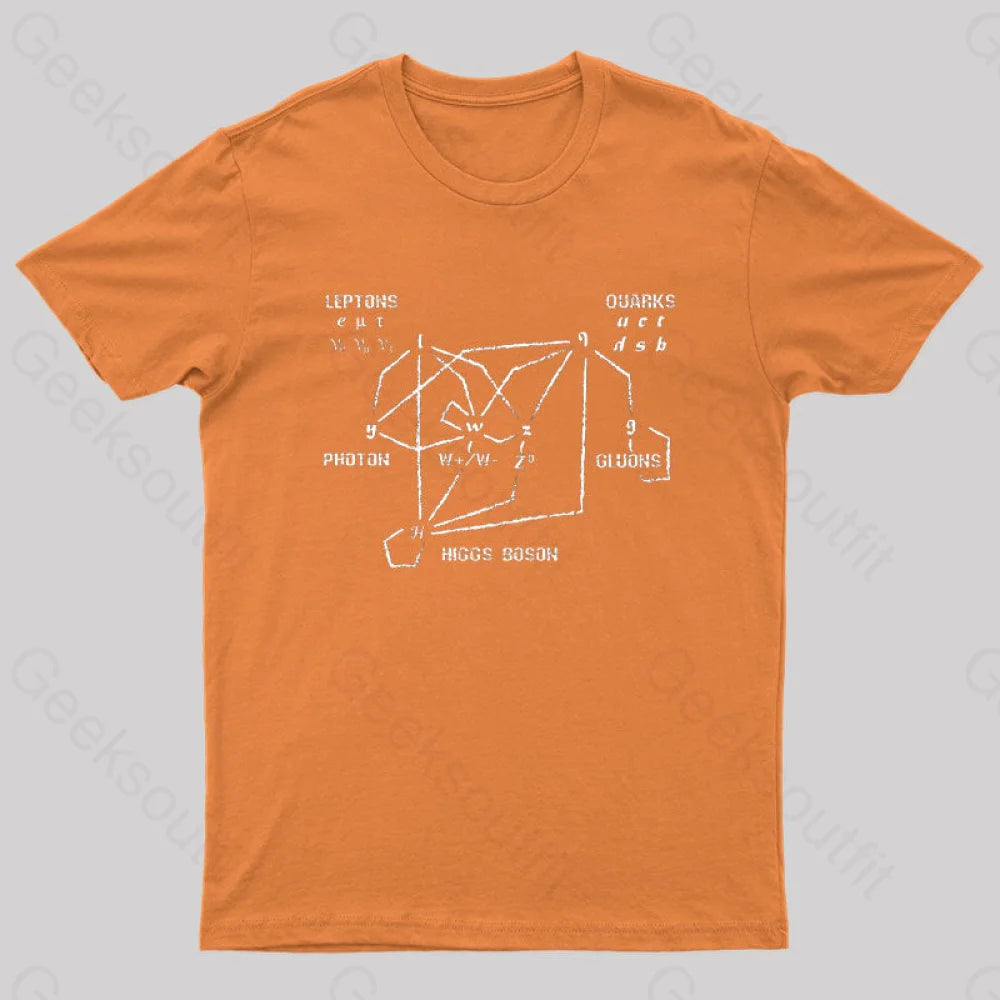 Higgs Boson Quarks Nerd T-Shirt Orange / S