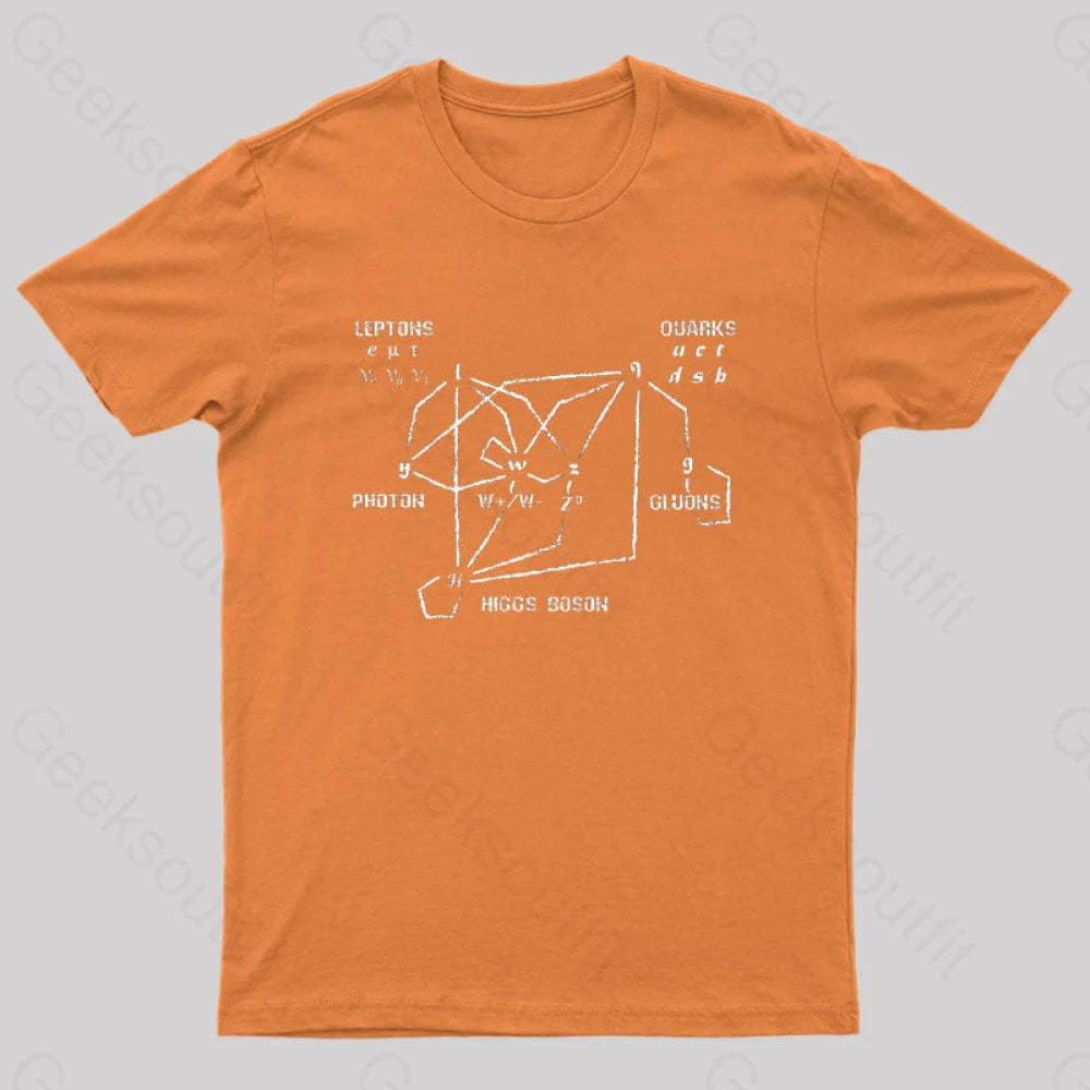 Higgs Boson Quarks Nerd T-Shirt Orange / S