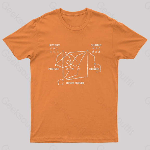 Higgs Boson Quarks Nerd T-Shirt Orange / S