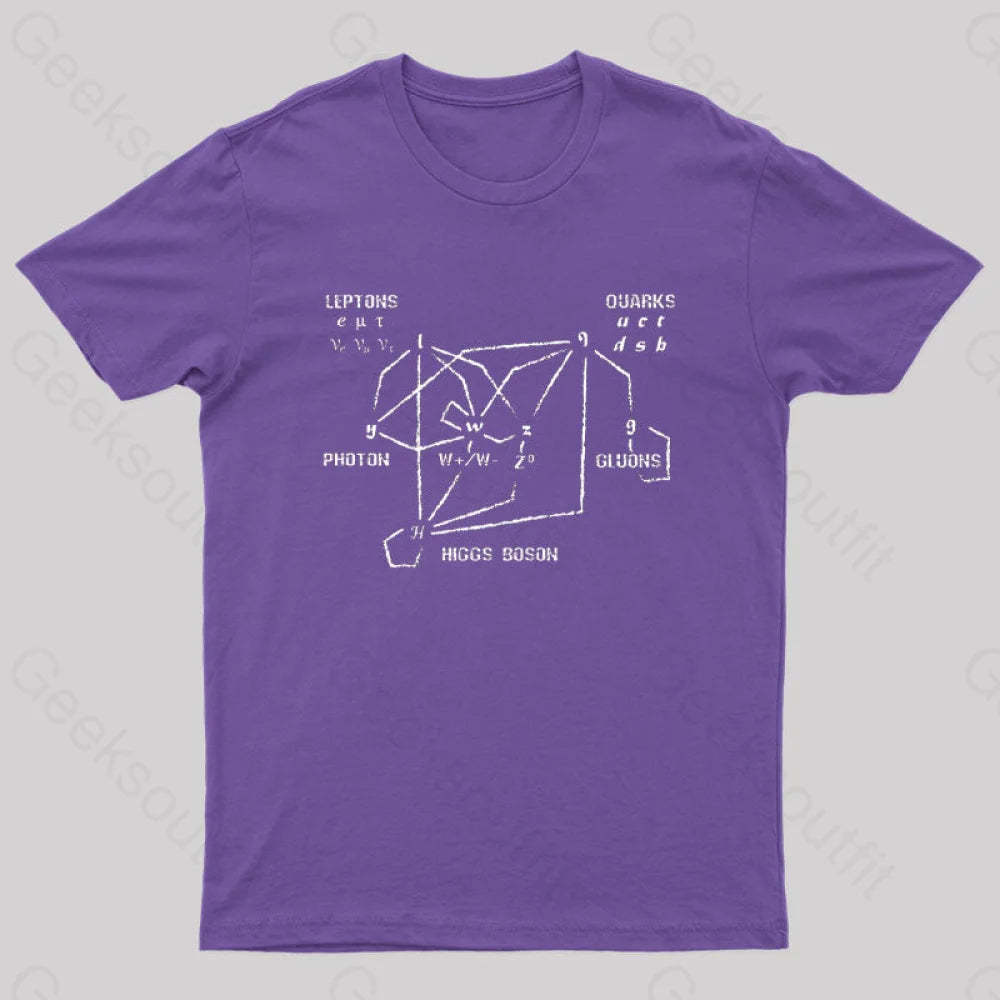 Higgs Boson Quarks Nerd T-Shirt Purple / S