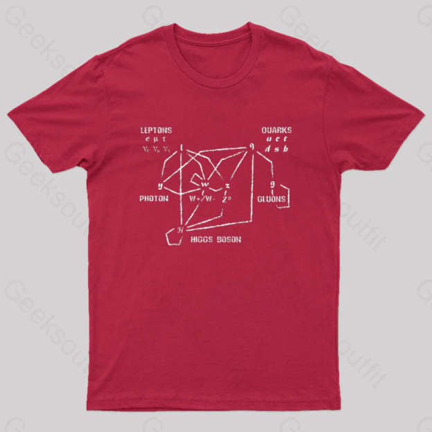 Higgs Boson Quarks Nerd T-Shirt Red / S