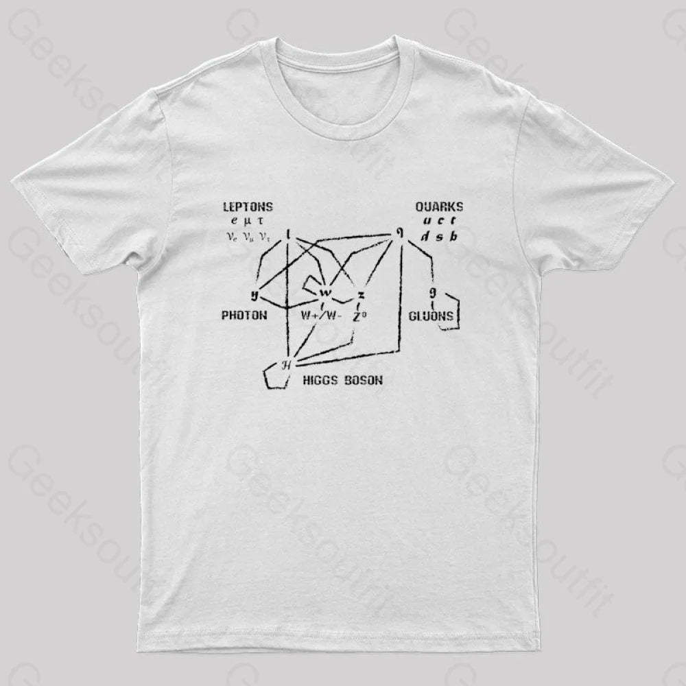 Higgs Boson Quarks Nerd T-Shirt White / S