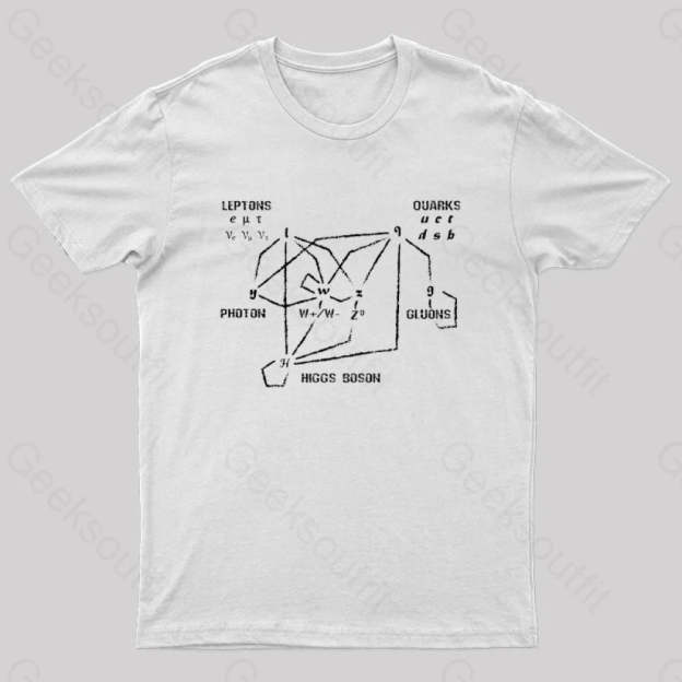 Higgs Boson Quarks Nerd T-Shirt White / S
