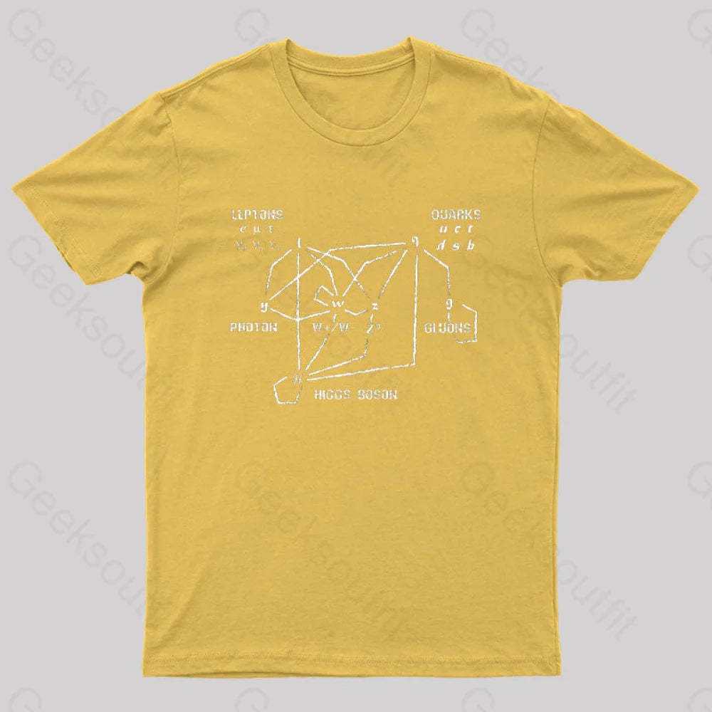 Higgs Boson Quarks Nerd T-Shirt Yellow / S
