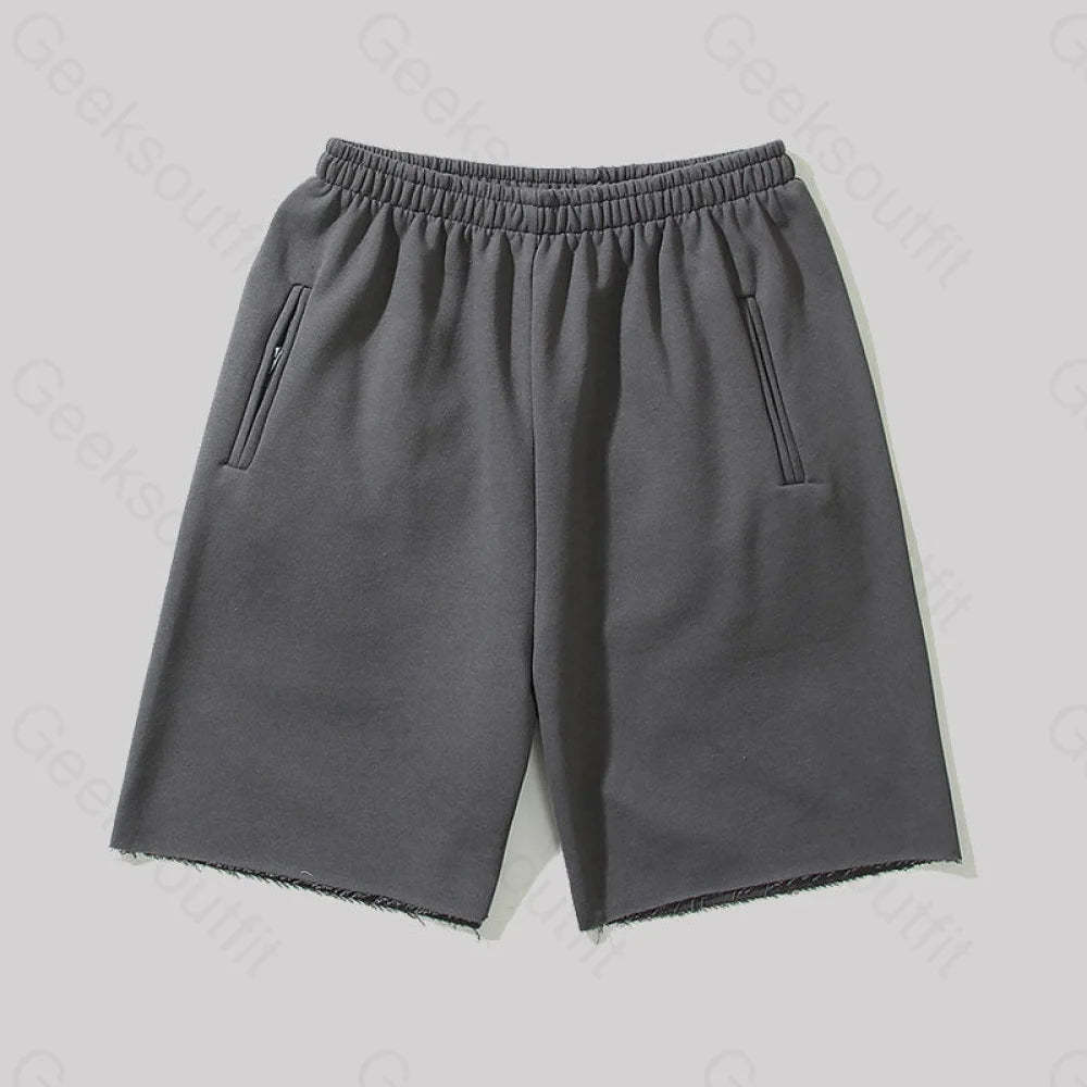 Highly Elastic Breathable Vintage Raw Edges Geek Shorts Grey / M