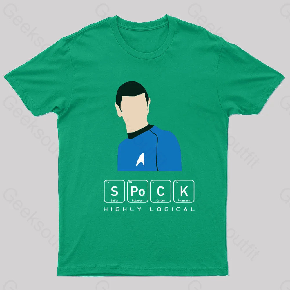 Highly Logical Spock Nerd T-Shirt Green / S