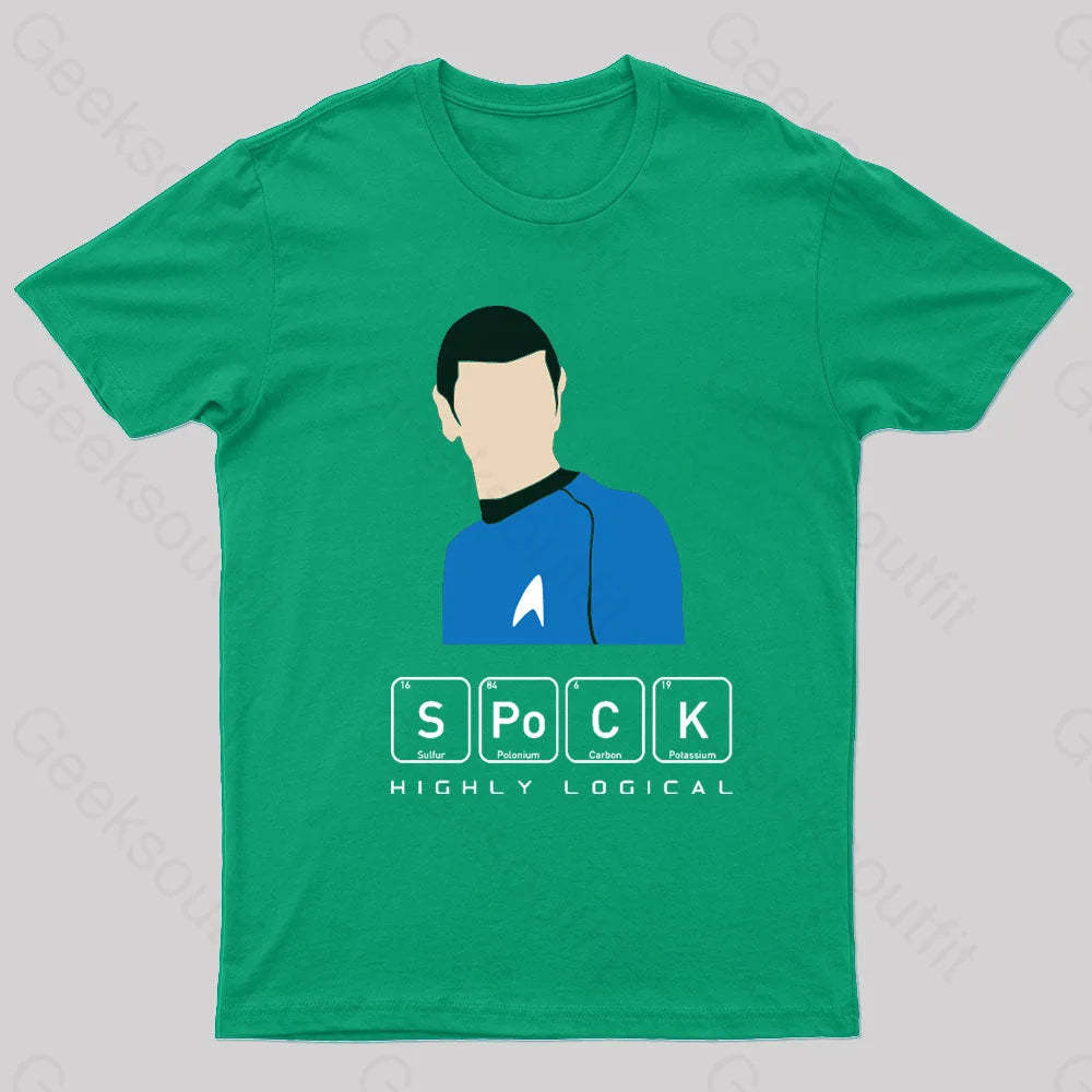 Highly Logical Spock Nerd T-Shirt Green / S