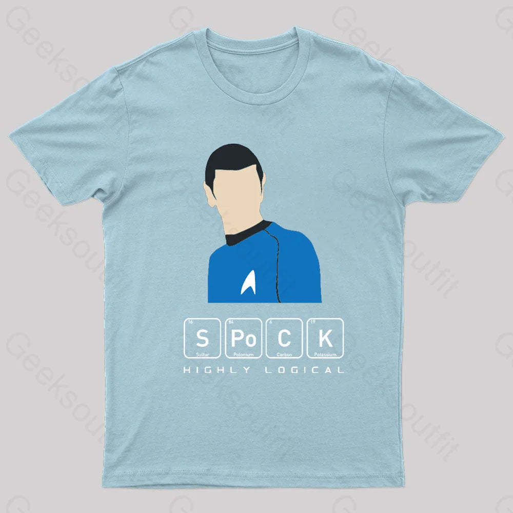 Highly Logical Spock Nerd T-Shirt Light Blue / S