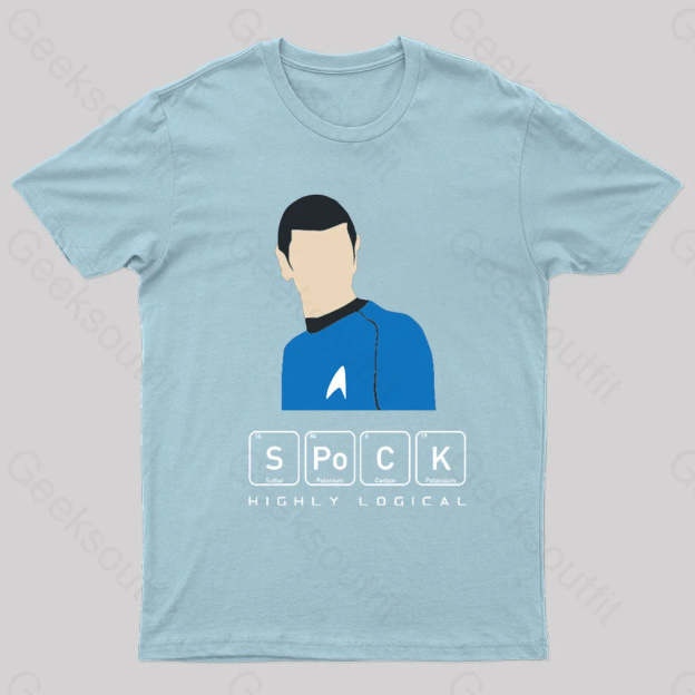 Highly Logical Spock Nerd T-Shirt Light Blue / S