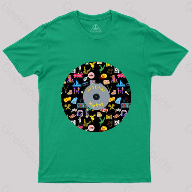 Hip-Hop Culture With Iconic Record Art T-Shirt Green / S
