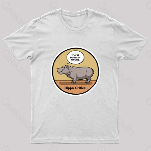 Hippo Critical Geek T-Shirt White / S