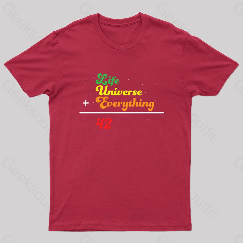 Hitchhiker Math Geek T-Shirt Red / S