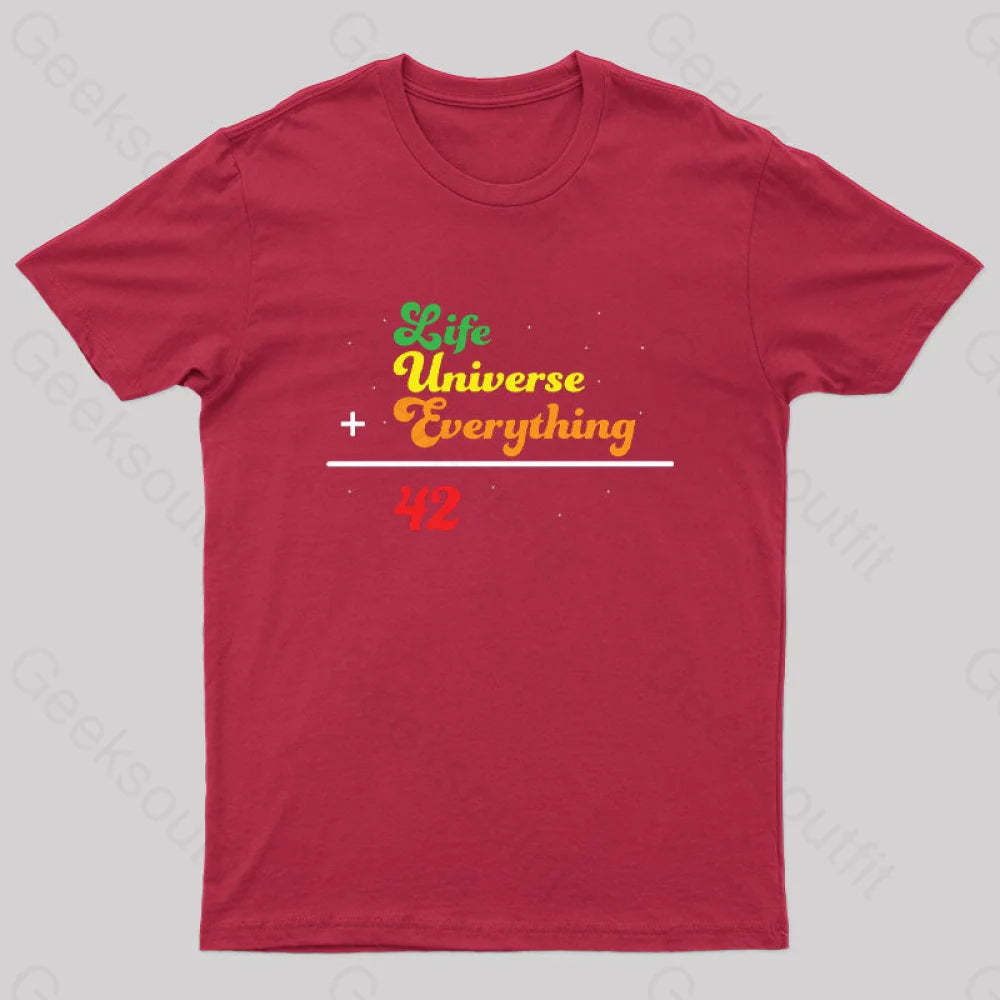 Hitchhiker Math Geek T-Shirt Red / S