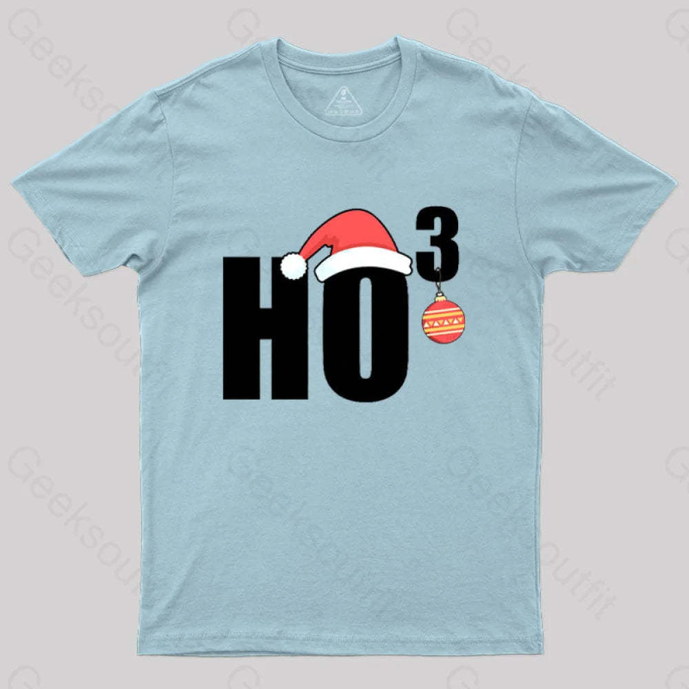 Ho Christmas Funny T-Shirt Light Blue / S