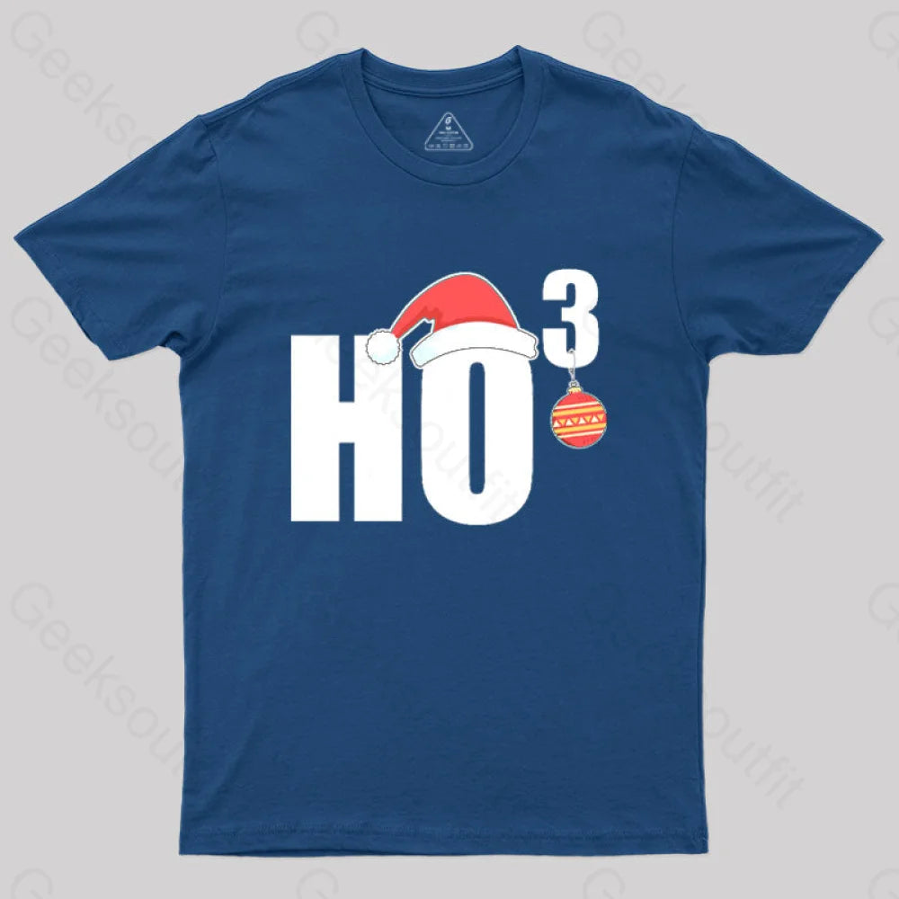 Ho Christmas Funny T-Shirt Navy / S