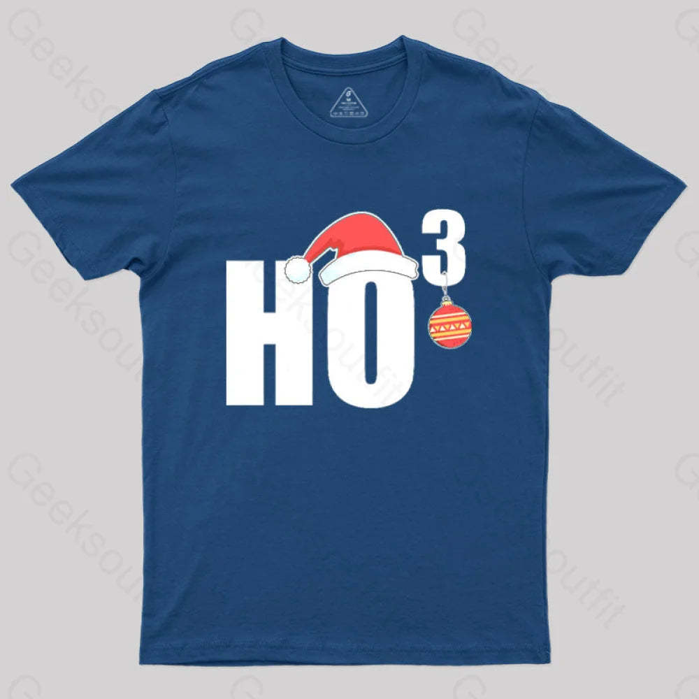 Ho Christmas Funny T-Shirt Navy / S