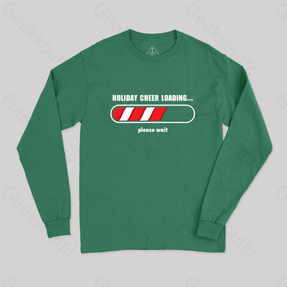 Holidays Loading Geek Long Sleeve T-Shirt Green / S