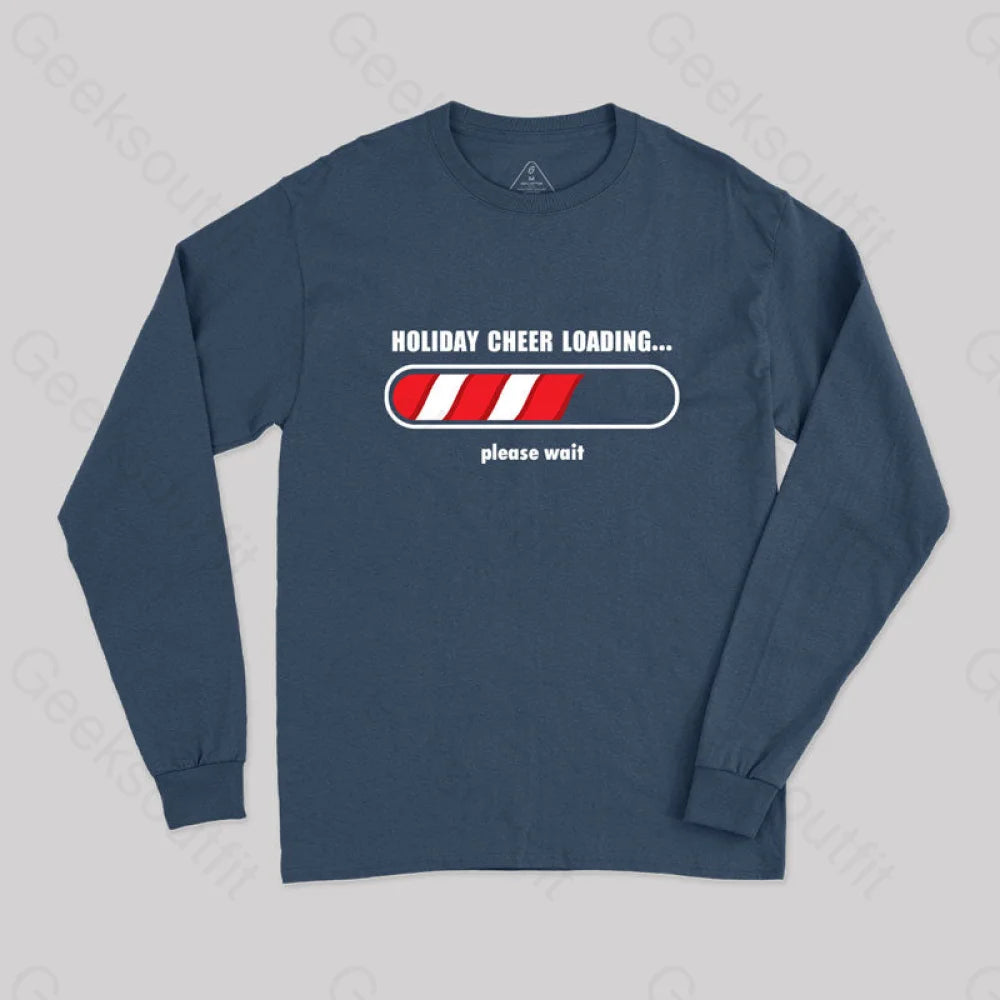 Holidays Loading Geek Long Sleeve T-Shirt Navy / S