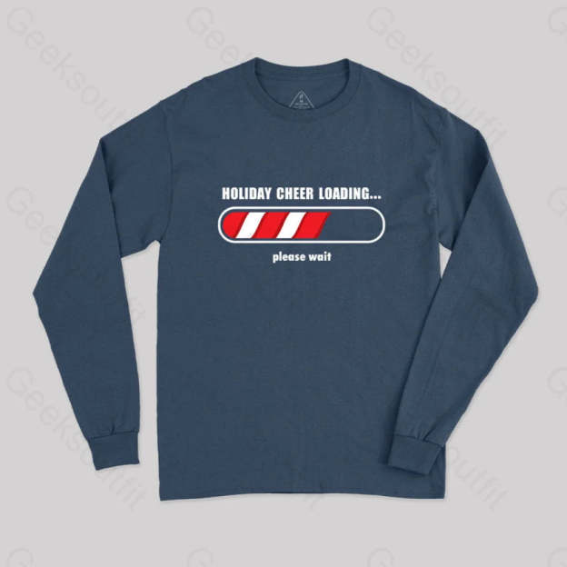 Holidays Loading Geek Long Sleeve T-Shirt Navy / S