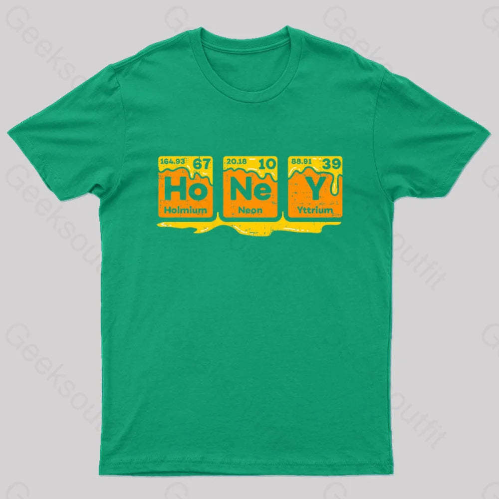 Honey Periodic Table Beekeeper Bee Hives Gift Idea Science Nerd T-Shirt Green / S