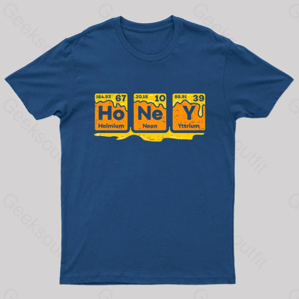 Honey Periodic Table Beekeeper Bee Hives Gift Idea Science Nerd T-Shirt Navy / S