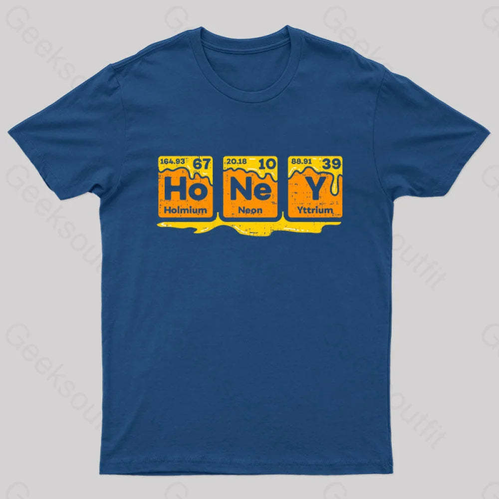 Honey Periodic Table Beekeeper Bee Hives Gift Idea Science Nerd T-Shirt Navy / S