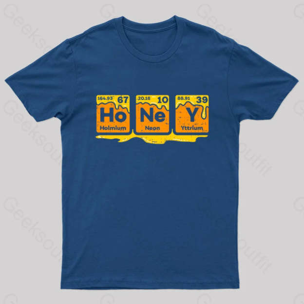 Honey Periodic Table Beekeeper Bee Hives Gift Idea Science Nerd T-Shirt Navy / S