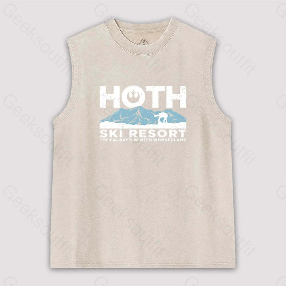 Hoth Ski Resort Unisex Washed Tank Apricot / S