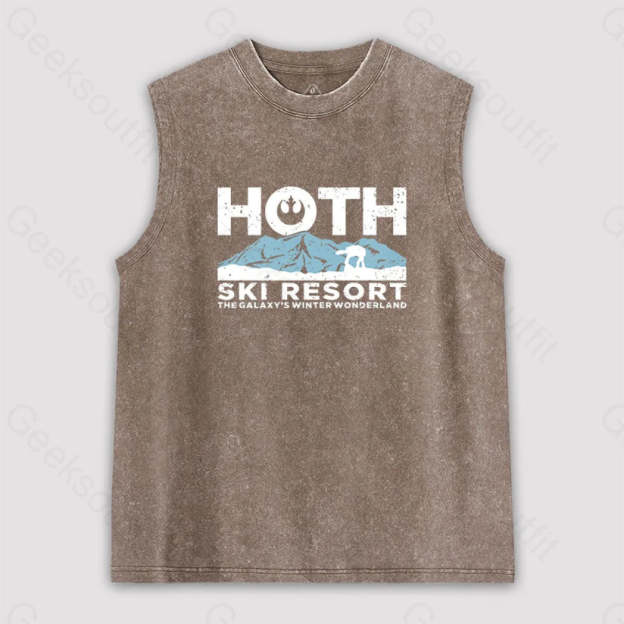 Hoth Ski Resort Unisex Washed Tank Brown / S