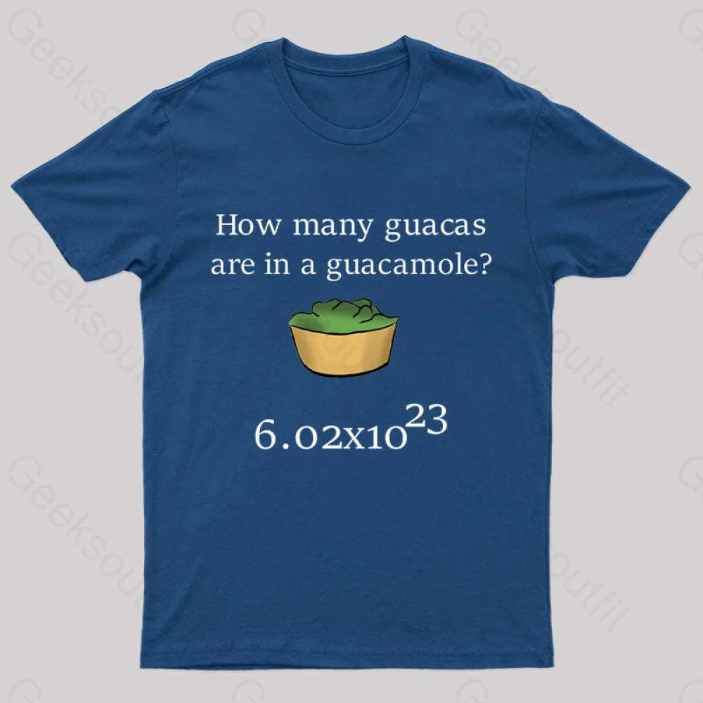 How Many Guacas Are In A Guacamole Nerd T-Shirt Navy / S