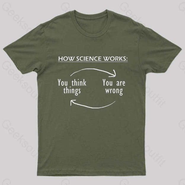 How Science Works Nerd T-Shirt Army Green / S