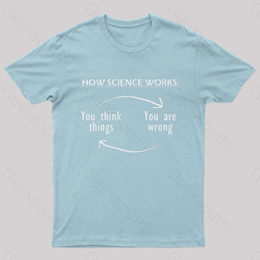 How Science Works Nerd T-Shirt Light Blue / S