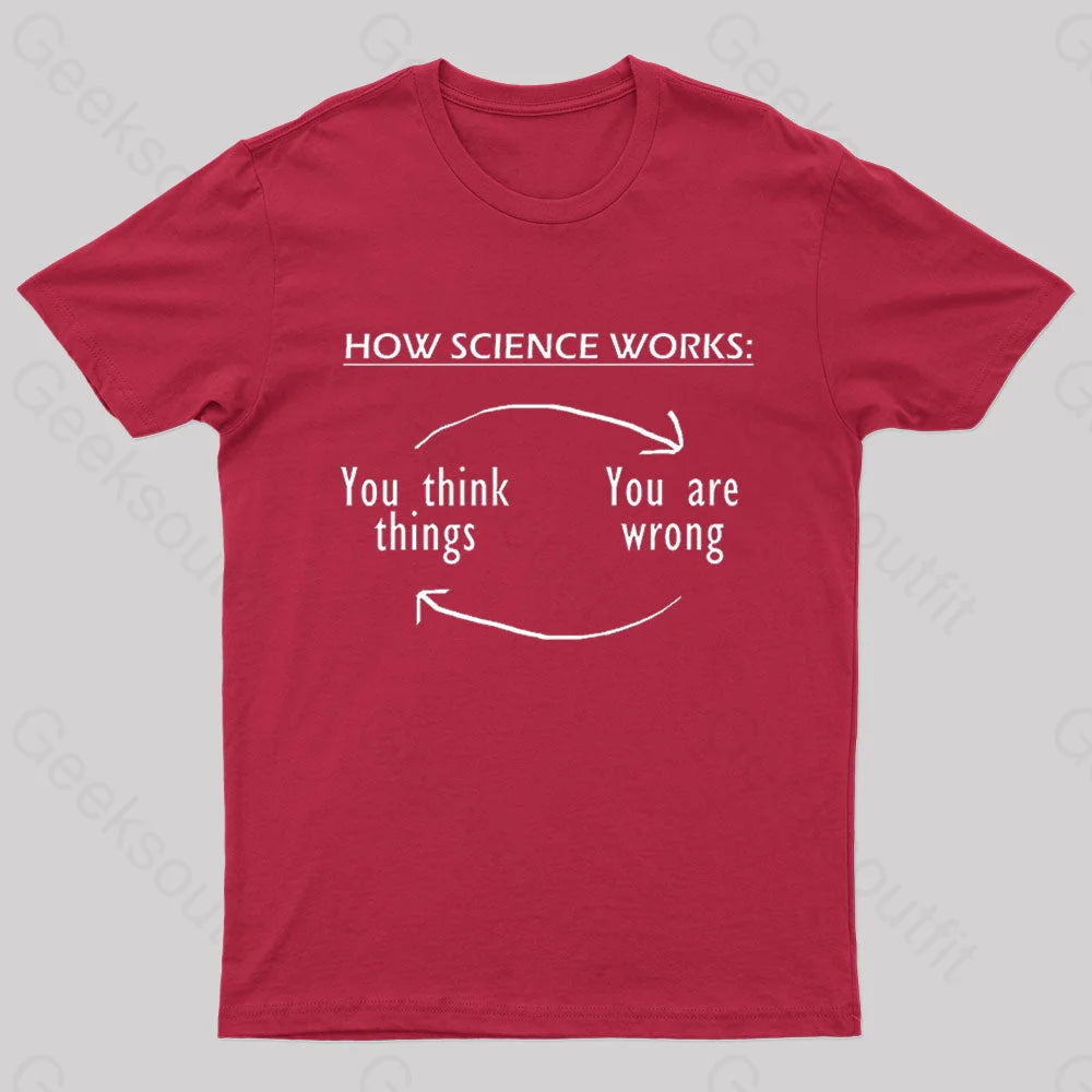 How Science Works Nerd T-Shirt Red / S