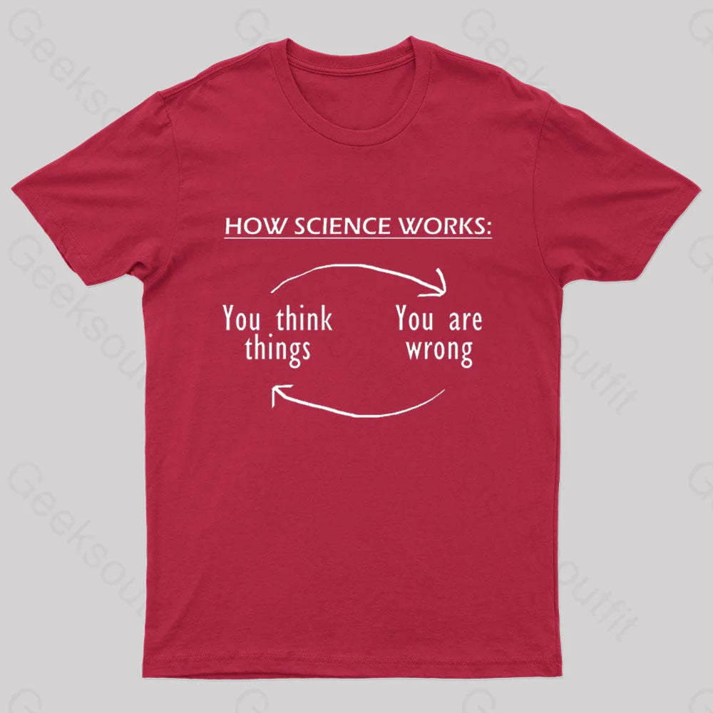 How Science Works Nerd T-Shirt Red / S
