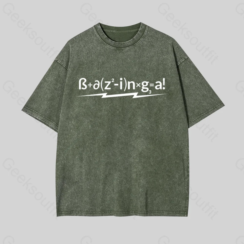 How To Calculate Geek Washed T-Shirt Armygreen / S