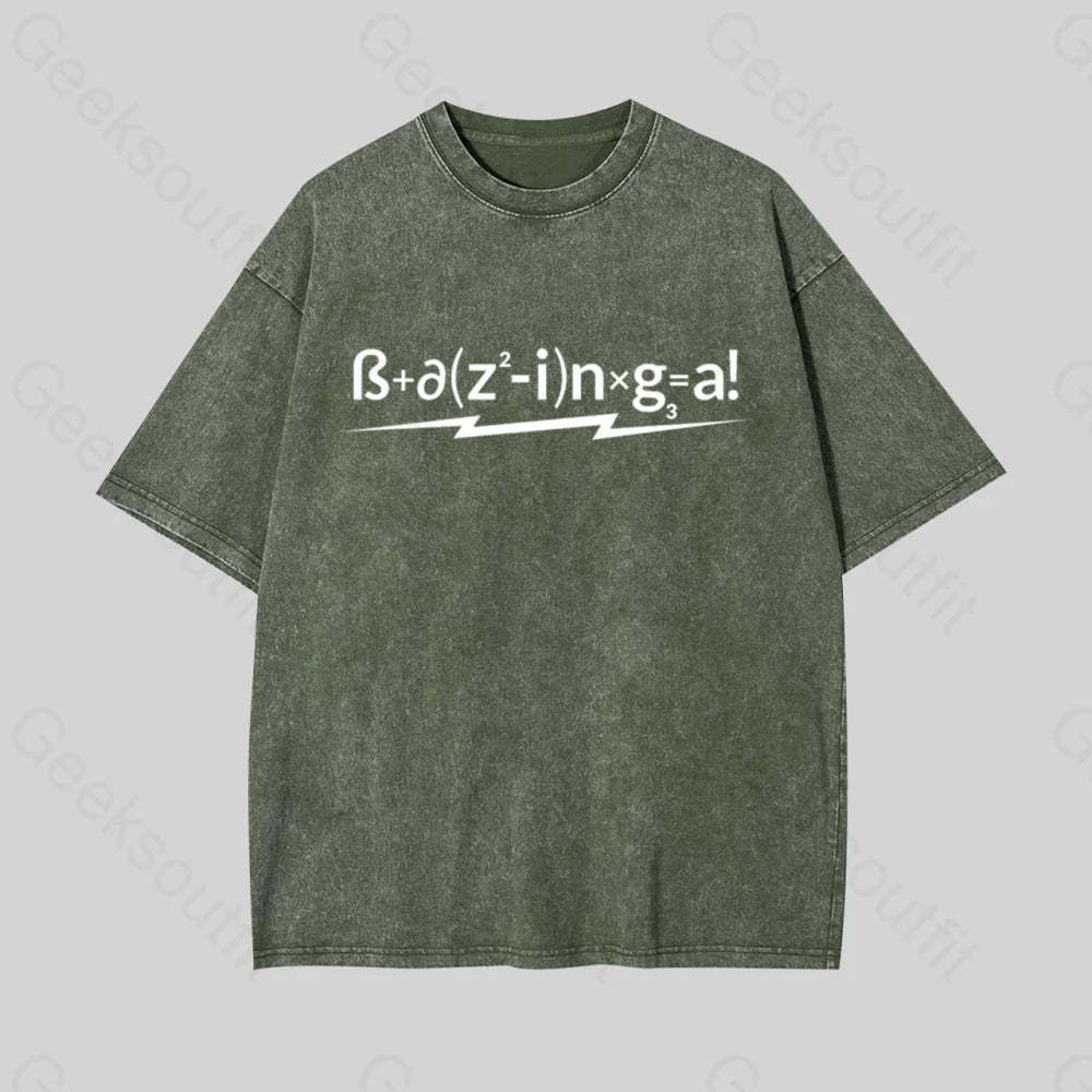 How To Calculate Geek Washed T-Shirt Armygreen / S