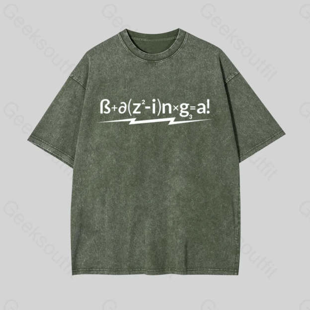 How To Calculate Geek Washed T-Shirt Armygreen / S