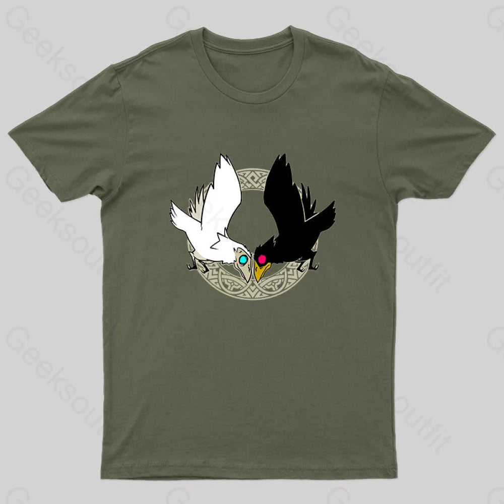 Hugin & Munin Geek T-Shirt Army Green / S